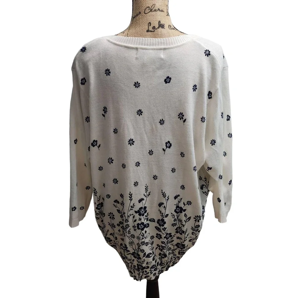 Cathy Daniels Cardigan Womens Size 3X Floral Pattern Long‎ Sleeves Boho